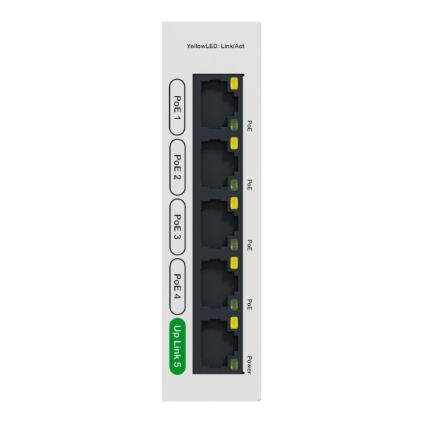 Switch ethernet Schneider Resi9 5 ports 4 ports 1Gbit poe 30W max budget total 57W