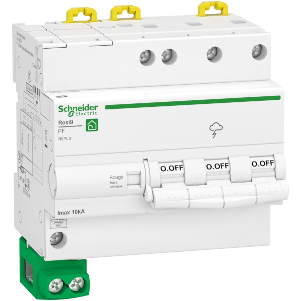 Parafoudre Schneider Resi9 3P+N 10kA avec accessoires