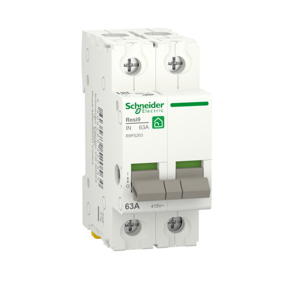 Interrupteur sectionneur Schneider Resi9 XP 2 modules 2P 63A 