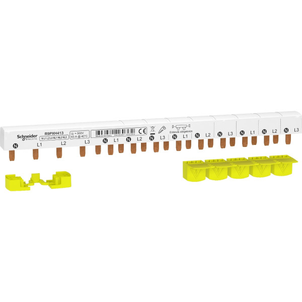 Peigne Monobloc 3P+N 63A 13 modules Resi9 XP Schneider Electrics - Cache dents 5 Modules