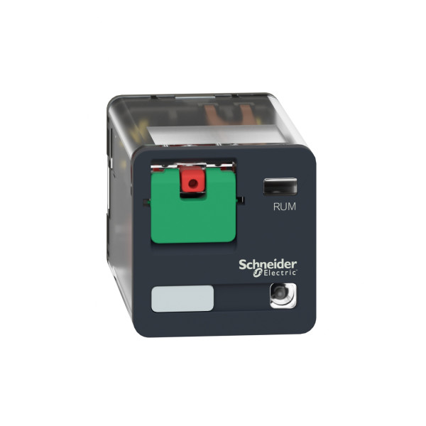 Zelio Relay Rum - Pins Cylindriques  - 3of - 10a - Bouton Test - Led - 24vca