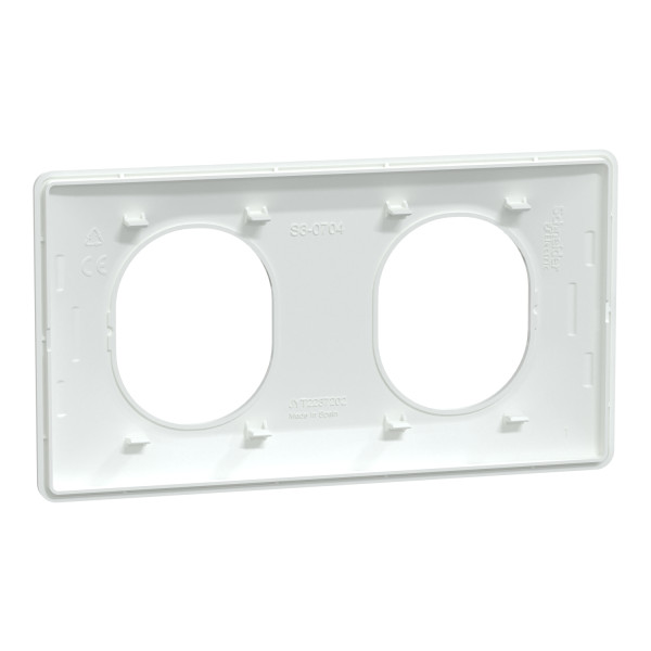 Ovalis - plaque de finition - 2 postes horizontal - entraxe 71 mm -antibactérien