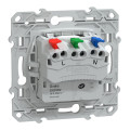 Prise de Courant 2P+T Blanche Ovalis Schneider Electric Affleurant 16A Borne de raccordement automatique