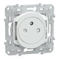 Prise de Courant Blanche 2 P + T 16 A Ovalis Schneider Electric - avec Puits Français Affleurant - Bornes de Raccordement Automatique