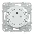 Prise de Courant 2P+T Blanche Ovalis Schneider Electric Affleurant 16A Borne de raccordement automatique