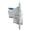 Prise de Courant 2P+T Blanche Ovalis Schneider Electric Affleurant 16A Borne de raccordement automatique