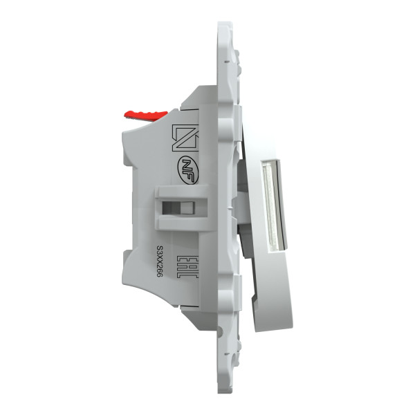 Ovalis - poussoir à fermeture avec porte-étiquette - 10ax - blanc