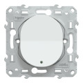 Poussoir lumineux blanc Schneider Ovalis à fermeture 10ax à led bleu 250V