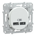 Double Chargeur USB A+C Blanc 12 W 250 V Ovalis Schneider Electric – IP20