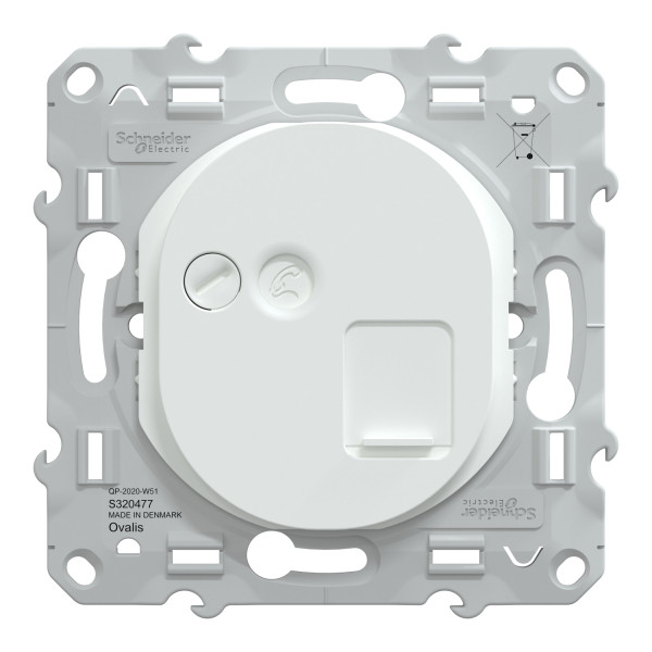 Prise RJ45 cat6A Schneider Ovalis grade 3 (multimédia +) (longue distance) blanc 