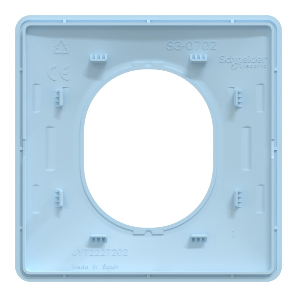 Ovalis - plaque de finition - 1 poste bleu azurin