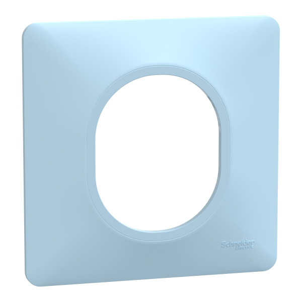 Ovalis - plaque de finition - 1 poste bleu azurin