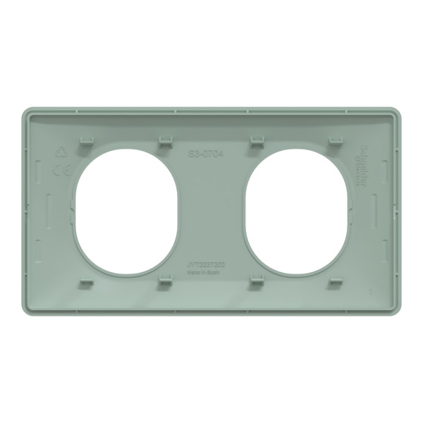 Ovalis - plaque de finition - 2 postes horizontal - entraxe 71mm - sauge