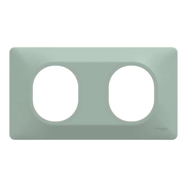 Ovalis - plaque de finition - 2 postes horizontal - entraxe 71mm - sauge