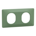 Ovalis - plaque de finition - 2 postes horizontal - entraxe 71mm - vert forêt