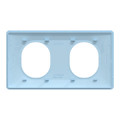 Ovalis - plaque de finition - 2 postes horizontal - entraxe 71mm - bleu azurin