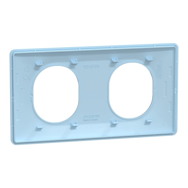 Ovalis - plaque de finition - 2 postes horizontal - entraxe 71mm - bleu azurin