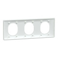 Plaque de Finition Blanche 3 Postes Horizontaux Entraxe 71 mm Ovalis Schneider