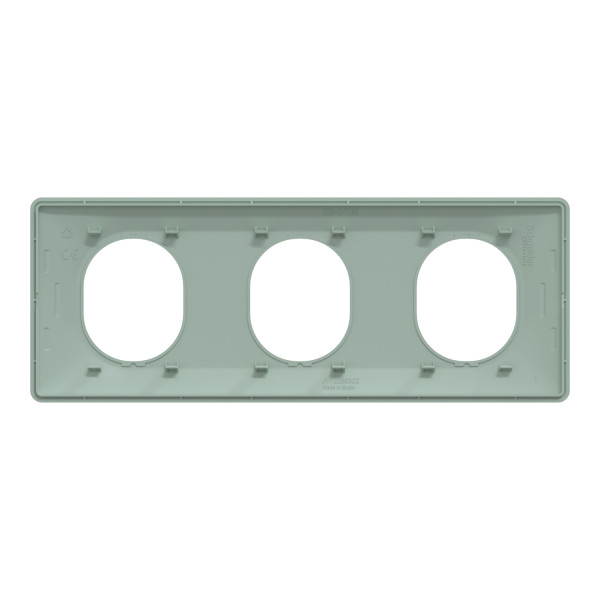 Ovalis - plaque de finition - 3 postes horizontal - entraxe 71mm - sauge