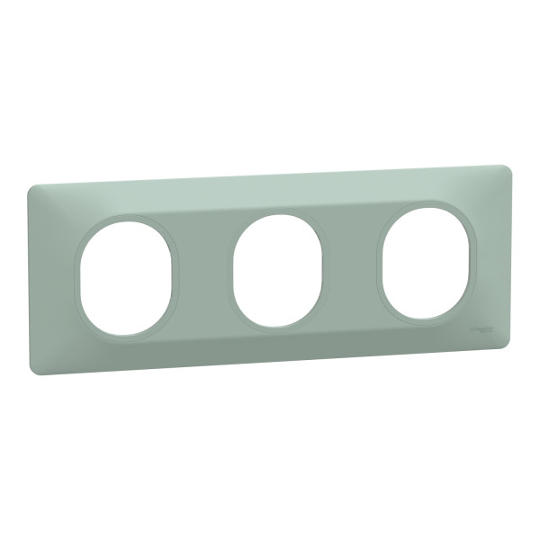 Ovalis - plaque de finition - 3 postes horizontal - entraxe 71mm - sauge