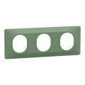 Ovalis - plaque de finition - 3 postes horizontal - entraxe 71mm - vert forêt