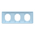 Ovalis - plaque de finition - 3 postes horizontal - entraxe 71mm - bleu azurin