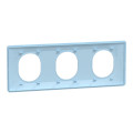 Ovalis - plaque de finition - 3 postes horizontal - entraxe 71mm - bleu azurin