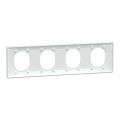 Plaque de Finition Blanche 4 Postes Horizontaux Entraxe 71 mm Ovalis Schneider