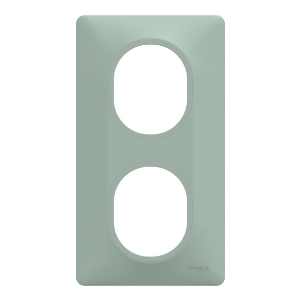 Ovalis - plaque de finition - 2 postes vertical - entraxe 71mm - sauge