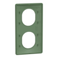 Ovalis - plaque de finition - 2 postes vertical - entraxe 71mm - vert forêt