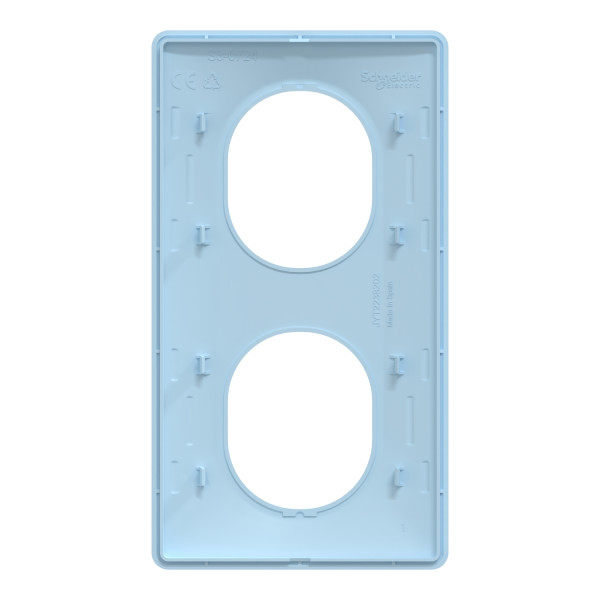 Ovalis - plaque de finition - 2 postes vertical - entraxe 71mm - bleu azurin