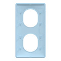 Ovalis - plaque de finition - 2 postes vertical - entraxe 71mm - bleu azurin