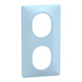 Ovalis - plaque de finition - 2 postes vertical - entraxe 71mm - bleu azurin