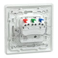 Prise 2P+T affleurante Schneider Ovalis blanc 16A - bornes auto avec plaque