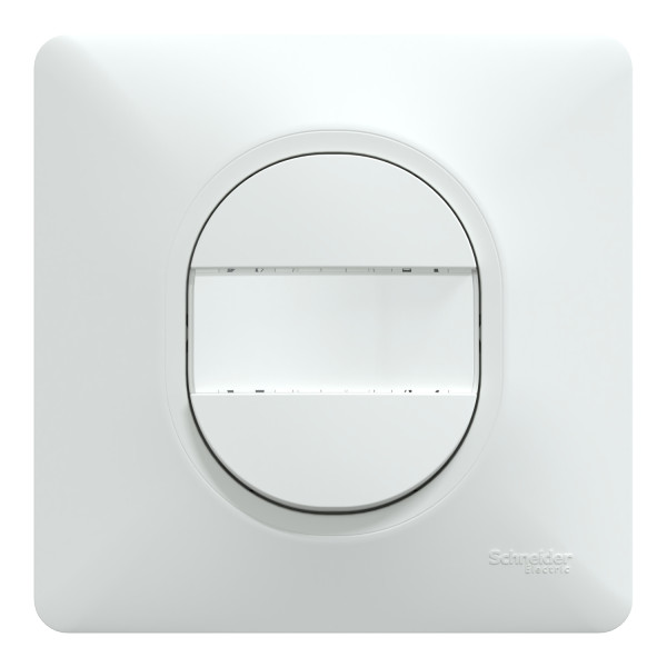 Ovalis - poussoir à fermeture porte-étiquette - 10ax - blanc - griffes - plaque