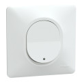 Ovalis - poussoir ferm lumineux - 10ax - led bleu 250v - blanc - griffe - plaque