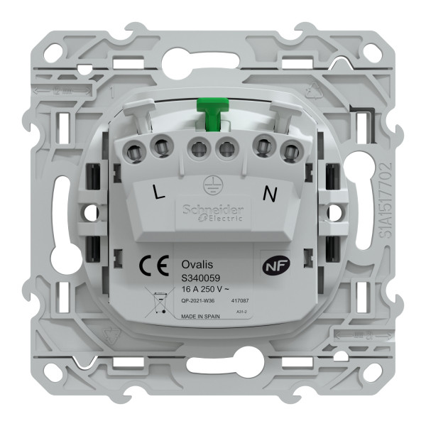 Prise de Courant Ovalis Schneider Electric Anthracite à Puits – 2 P+T – Bornes Automatiques