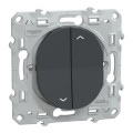 Interrupteur Ovalis Schneider Electric Anthracite pour Volet Roulant - 6 AX - 2 Boutons – avec Support de Fixation