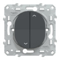 Interrupteur Ovalis Schneider Electric Anthracite pour Volet Roulant - 6 AX - 2 Boutons – avec Support de Fixation