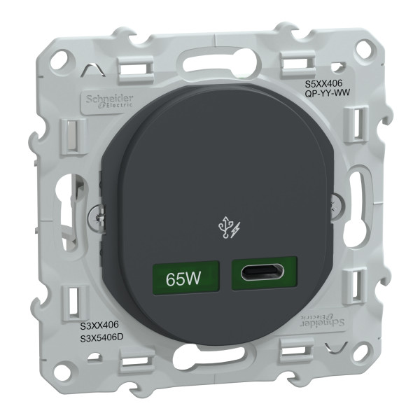 Ovalis - chargeur usb-c 65w - forte puissance pour charge app. mobiles - anth