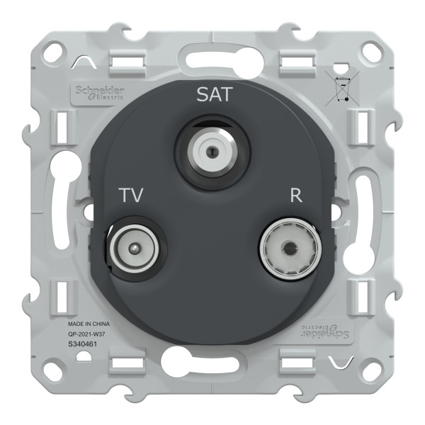 Ovalis - prise tv/r/sat - anthracite