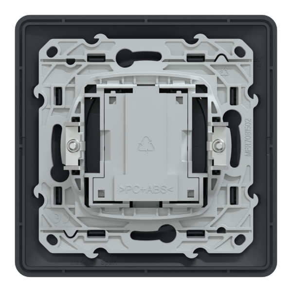 Ovalis - prise téléphone en t - 8 contacts - avec plaque - anthracite