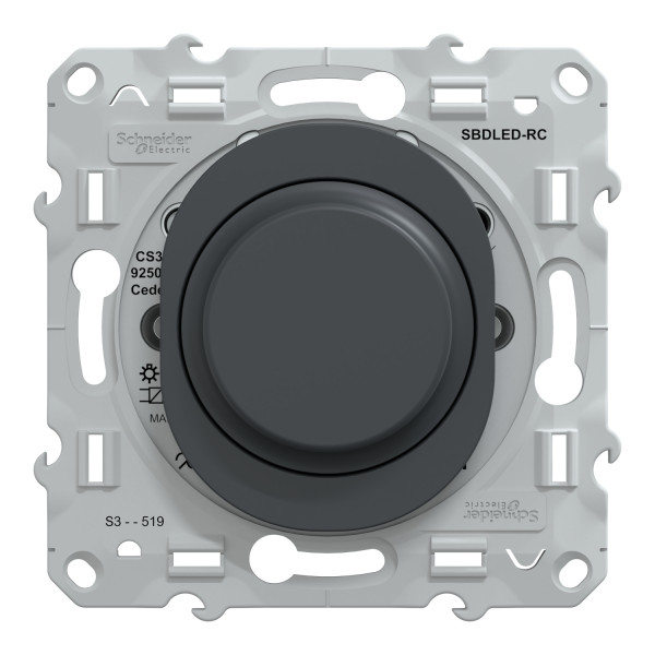 Variateur Ovalis Schneider Electric - Intérieur - Encastré - Va et Vient - 2 fils - IP20 - IK02 - Anthracite
