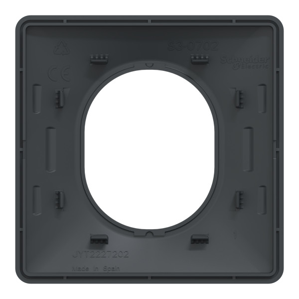 Plaque de Finition Anthracite 1 Poste Ovalis Schneider