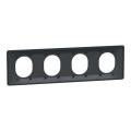 Ovalis - plaque de finition - 4 postes horizontal - entraxe 71 mm - anthracite