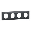 Ovalis - plaque de finition - 4 postes horizontal - entraxe 71 mm - anthracite