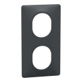 Ovalis - plaque de finition - 2 postes vertical - entraxe 71 mm - anthracite