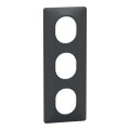 Ovalis - plaque de finition - 3 postes vertical - entraxe 71 mm - anthracite