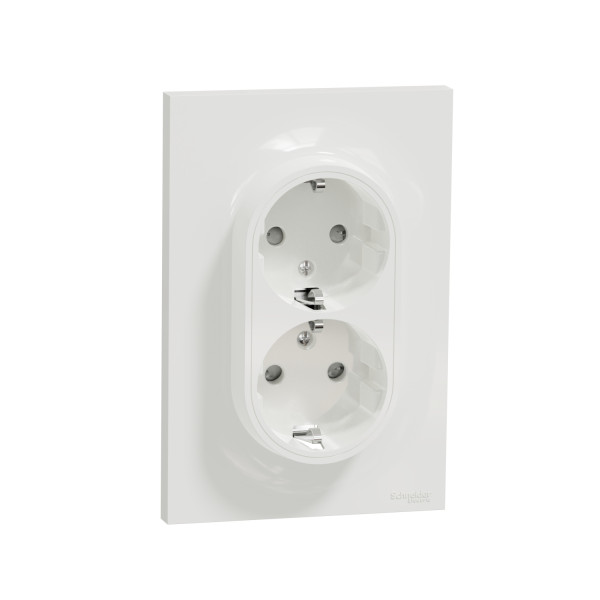 Prise de courant 2P+T aluminium Schneider Odace standard allemand ST YL