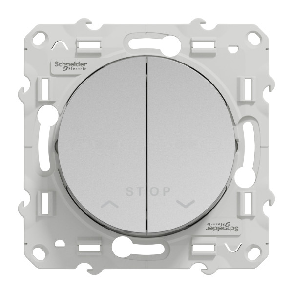 Schneider Odace poussoir Alu, 2 boutons + fonction stop pour volets-roulants